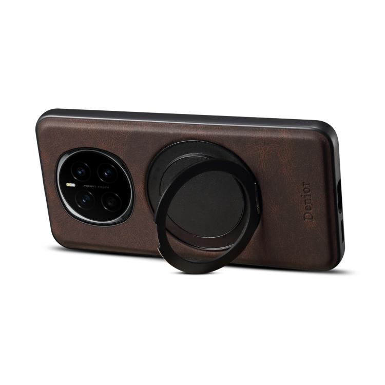 For Honor Magic7 Denior A14 Skin Feel Rotating Holder MagSafe Phone Case(Brown) by Denior