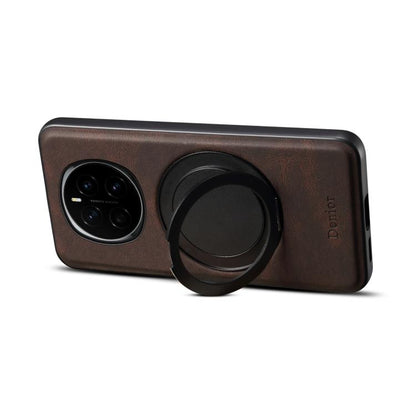 For Honor Magic7 Denior A14 Skin Feel Rotating Holder MagSafe Phone Case(Brown) by Denior