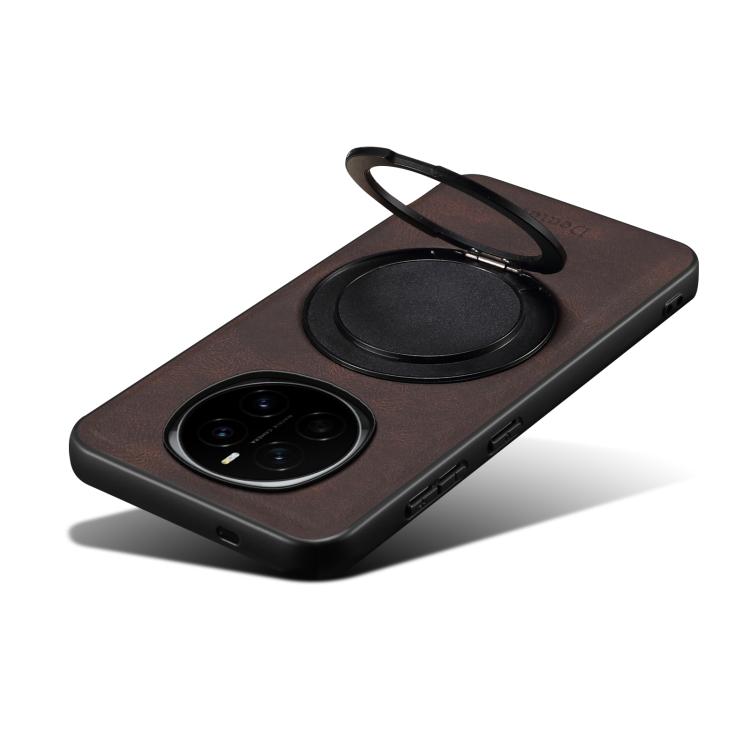 For Honor Magic7 Denior A14 Skin Feel Rotating Holder MagSafe Phone Case(Brown) by Denior