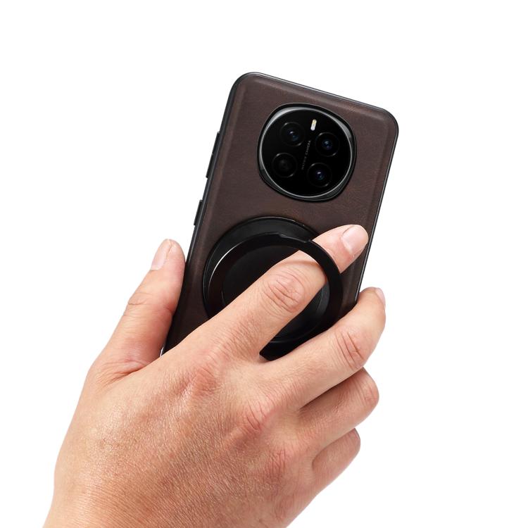 For Honor Magic7 Denior A14 Skin Feel Rotating Holder MagSafe Phone Case(Brown) by Denior