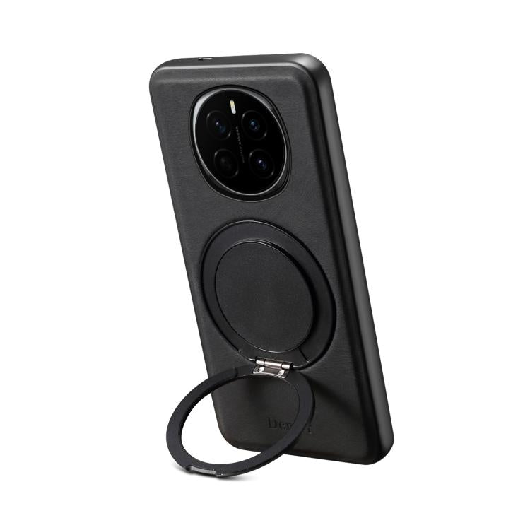 For Honor Magic7 Denior A14 Skin Feel Rotating Holder MagSafe Phone Case(Black) by Denior