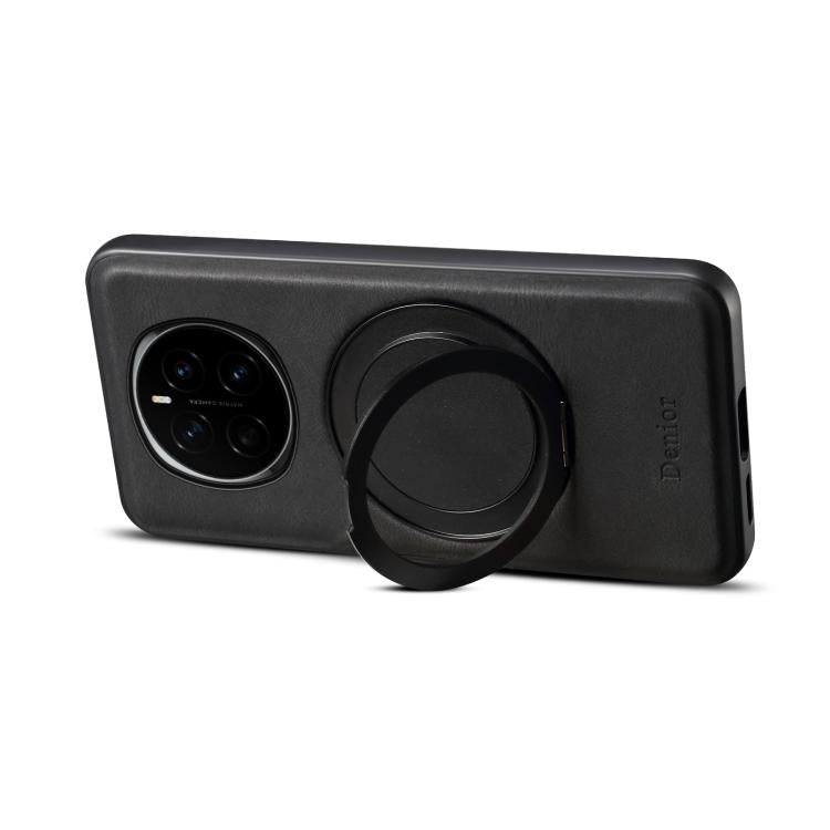 For Honor Magic7 Denior A14 Skin Feel Rotating Holder MagSafe Phone Case(Black) by Denior