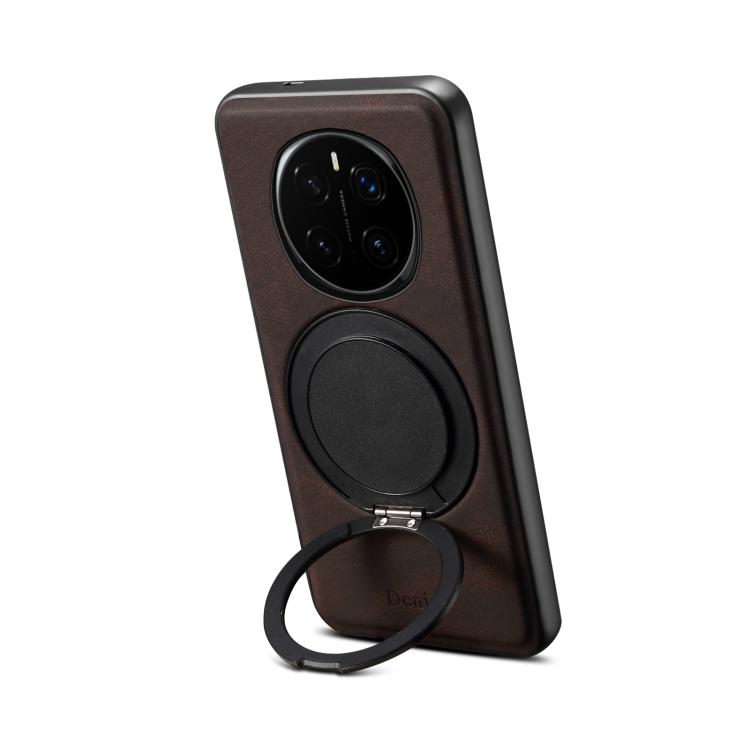 For Honor Magic7 Pro Denior A14 Skin Feel Rotating Holder MagSafe Phone Case(Brown) by Denior