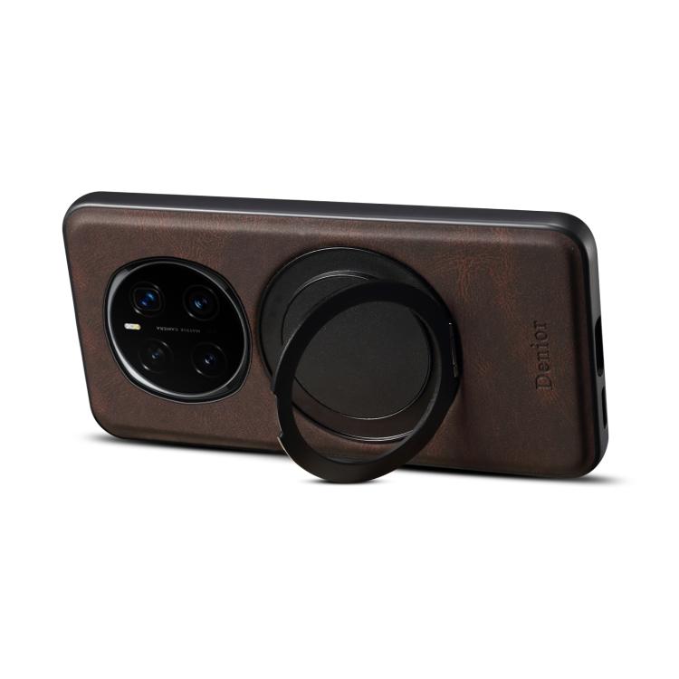 For Honor Magic7 Pro Denior A14 Skin Feel Rotating Holder MagSafe Phone Case(Brown) by Denior