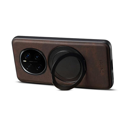 For Honor Magic7 Pro Denior A14 Skin Feel Rotating Holder MagSafe Phone Case(Brown) by Denior