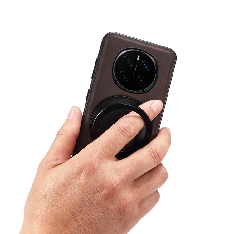 For Honor Magic7 Pro Denior A14 Skin Feel Rotating Holder MagSafe Phone Case(Brown) by Denior