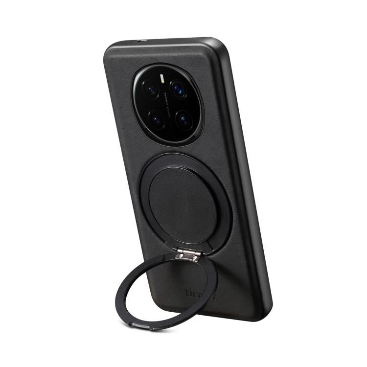 For Honor Magic7 Pro Denior A14 Skin Feel Rotating Holder MagSafe Phone Case(Black) by Denior