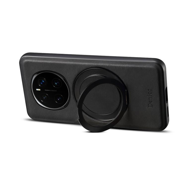 For Honor Magic7 Pro Denior A14 Skin Feel Rotating Holder MagSafe Phone Case(Black) by Denior