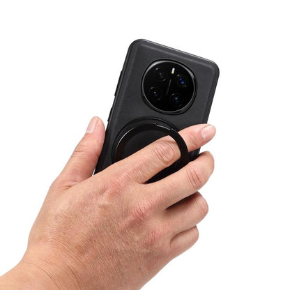 For Honor Magic7 Pro Denior A14 Skin Feel Rotating Holder MagSafe Phone Case(Black) by Denior