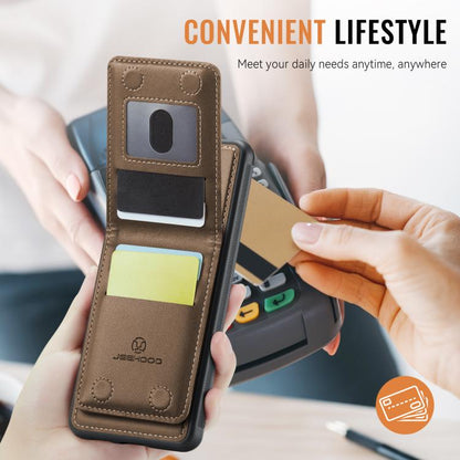 For Google Pixel 9 / 9 Pro JEEHOOD J06 British Style RFID MagSafe Card Bag PU Phone Case(Brown) by JEEHOOD