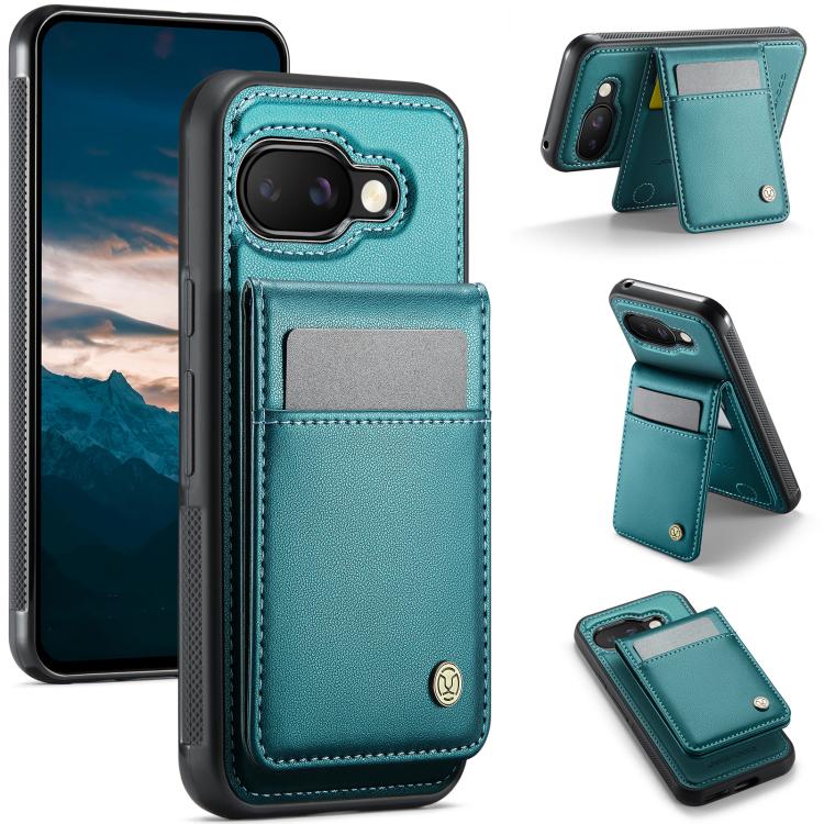 For Google Pixel 9a JEEHOOD J06 British Style RFID MagSafe Card Bag PU Phone Case(Green) by JEEHOOD