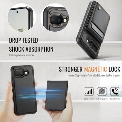 For Google Pixel 9a JEEHOOD J06 British Style RFID MagSafe Card Bag PU Phone Case(Black) by JEEHOOD