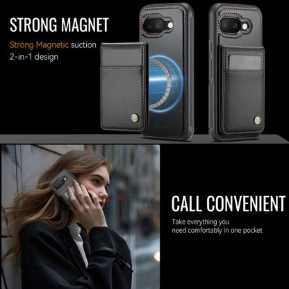 For Google Pixel 9a JEEHOOD J06 British Style RFID MagSafe Card Bag PU Phone Case(Black) by JEEHOOD