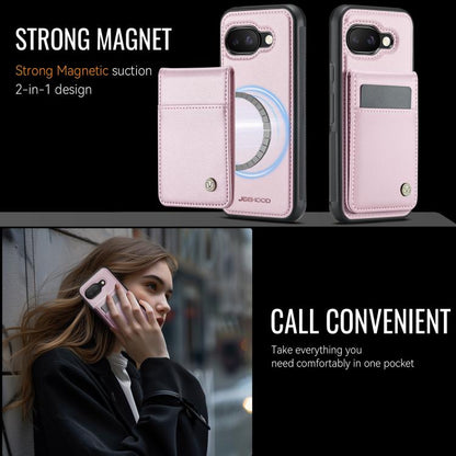For Google Pixel 9a JEEHOOD J06 British Style RFID MagSafe Card Bag PU Phone Case(Pink) by JEEHOOD