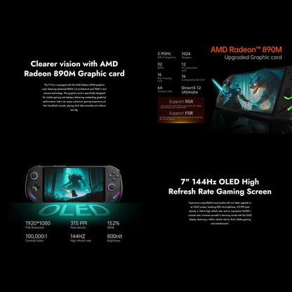 ONE-NETBOOK OneXPlayer F1 Pro 7 inch Handheld Game Console, 32GB+1TB, Windows 11 AMD Ryzen AI 9 365 CPU(EU Plug) by ONE-NETBOOK