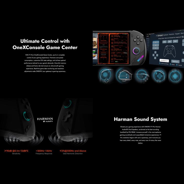 ONE-NETBOOK OneXPlayer F1 Pro 7 inch Handheld Game Console, 64GB+4TB, Windows 11 AMD Ryzen AI 9 HX 370 CPU(US Plug) by ONE-NETBOOK