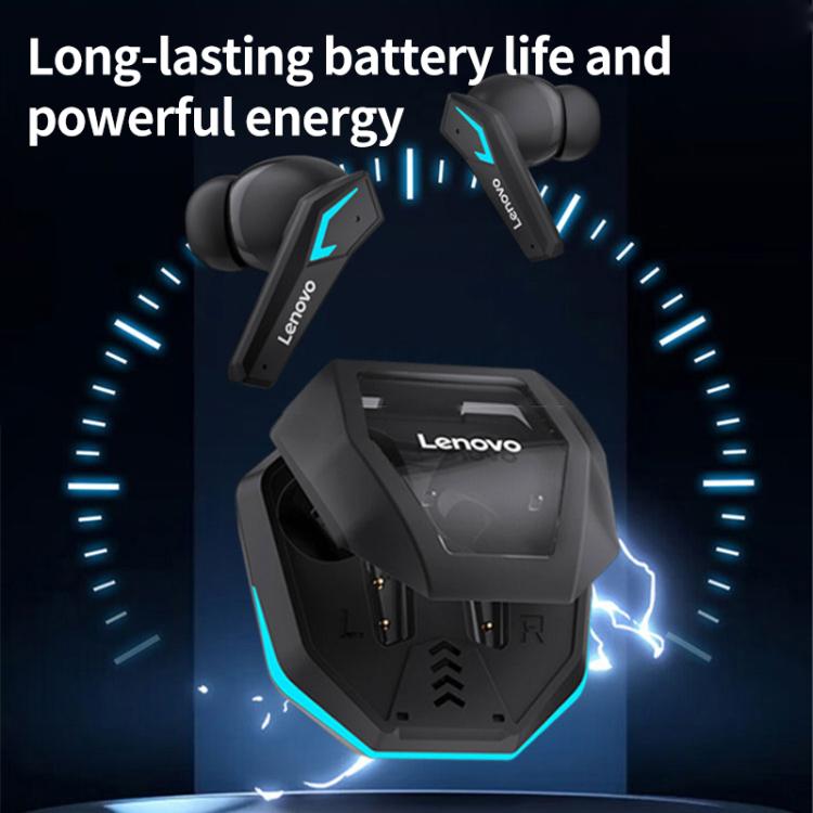 Lenovo TG102 AI Intelligent Noise Reduction Game BT 5.4 Wireless Earphones(Black) by Lenovo