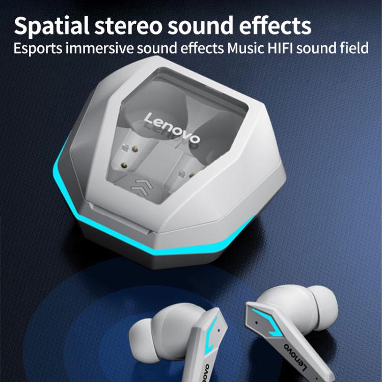 Lenovo TG102 AI Intelligent Noise Reduction Game BT 5.4 Wireless Earphones(White) by Lenovo