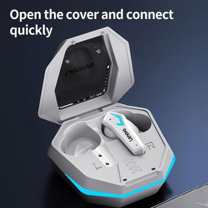 Lenovo TG102 AI Intelligent Noise Reduction Game BT 5.4 Wireless Earphones(White) by Lenovo