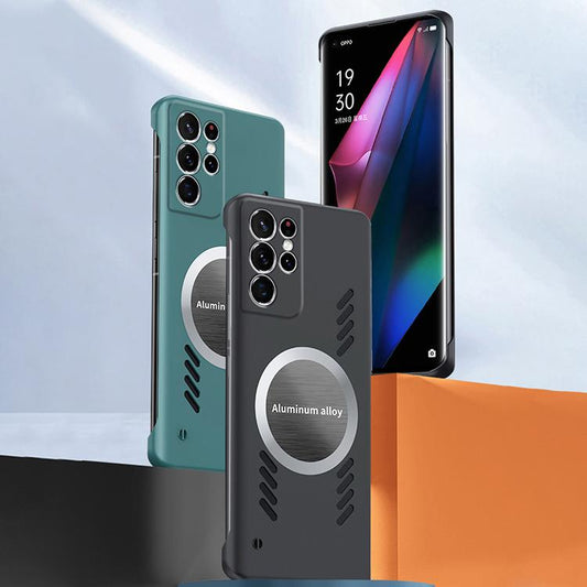 For Samsung Galaxy S25 Ultra 5G All-inclusive Lens Frameless Graphene Cooling Phone Case(Navy Blue) by bashfashion