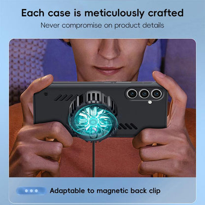 For Samsung Galaxy S24+ 5G All-inclusive Lens Frameless Graphene Cooling Phone Case(Navy Blue) by bashfashion