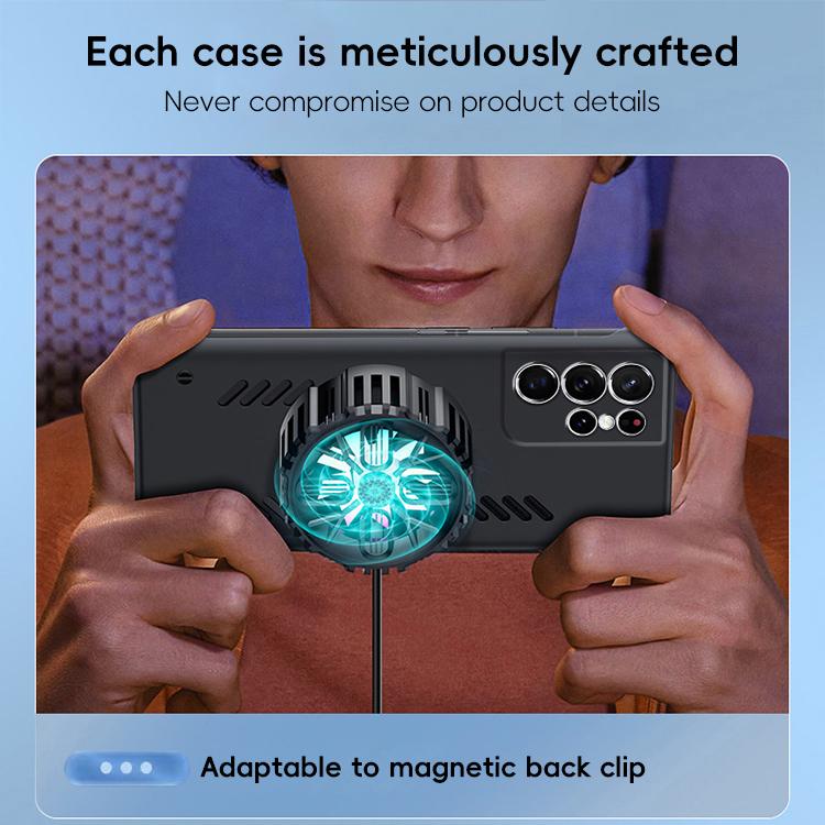 For Samsung Galaxy S23 Ultra 5G All-inclusive Lens Frameless Graphene Cooling Phone Case(Navy Blue) by bashfashion