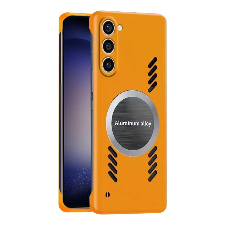 For Samsung Galaxy S23+ 5G All-inclusive Lens Frameless Graphene Cooling Phone Case(Orange) by bashfashion