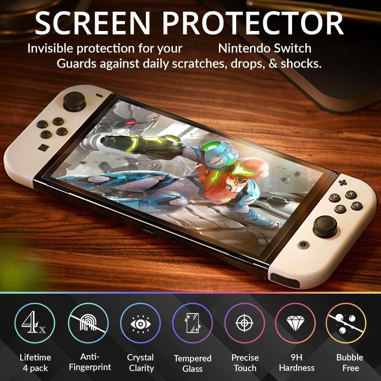 For Nintendo Switch 2.5D High Aluminum Tempered Glass Screen Protector by bashfashion