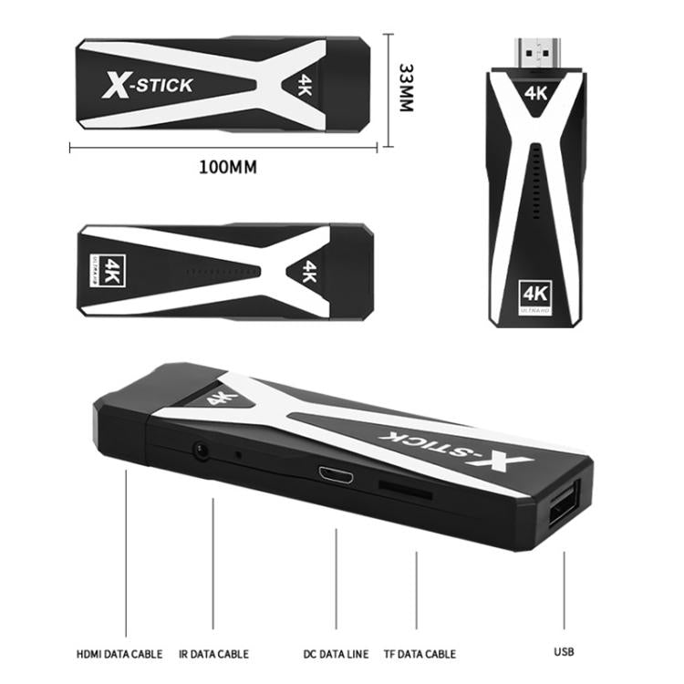 M10 4K Ultra HD Game TV Stick with Dual Gamepads 2.4G Receiver, Style:128GB Basic(Black) by bashfashion