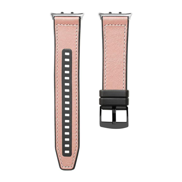 For Honor Watch 5 Hybrid Leather Silicone Watch Band(Pink) by bashfashion