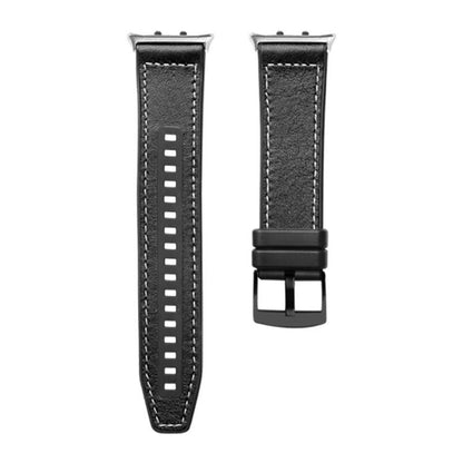 For Honor Watch 5 Hybrid Leather Silicone Watch Band(Black) by bashfashion