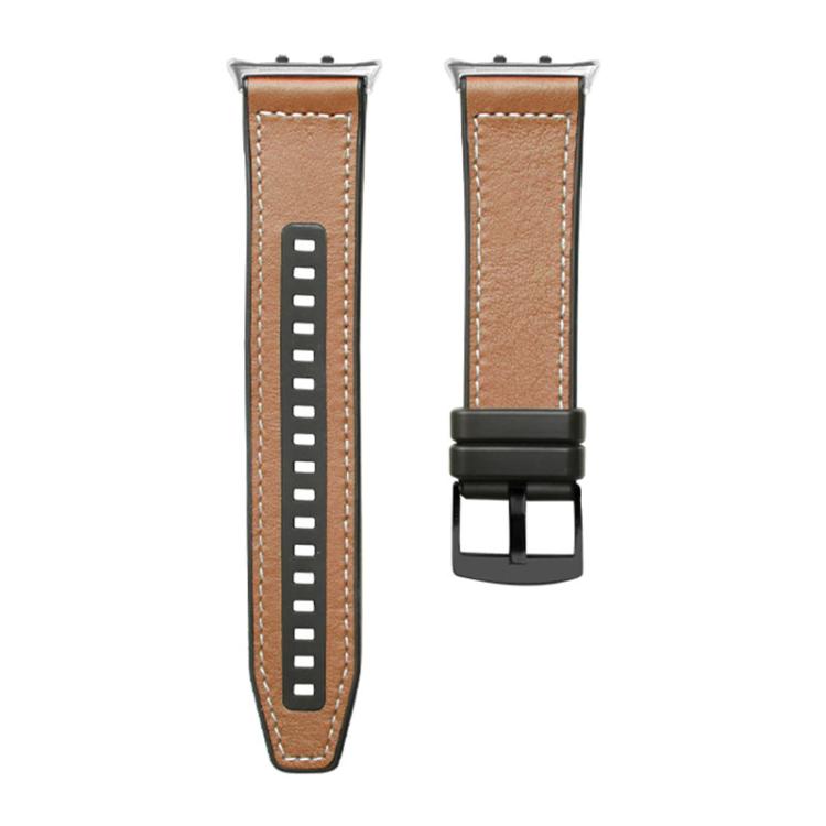 For Honor Watch 5 Hybrid Leather Silicone Watch Band(Brown) by bashfashion