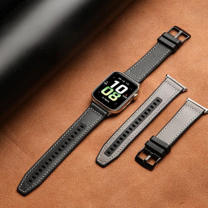 For Honor Watch 5 Hybrid Leather Silicone Watch Band(Black) by bashfashion