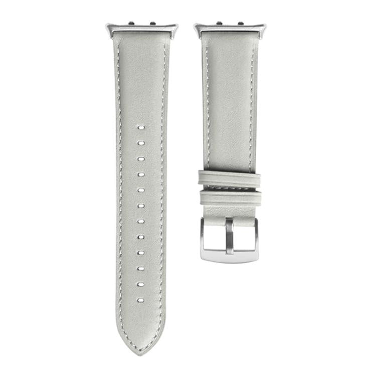 For Honor Watch 5 Pointed Tail Genuine Leather Watch Band(White) by bashfashion