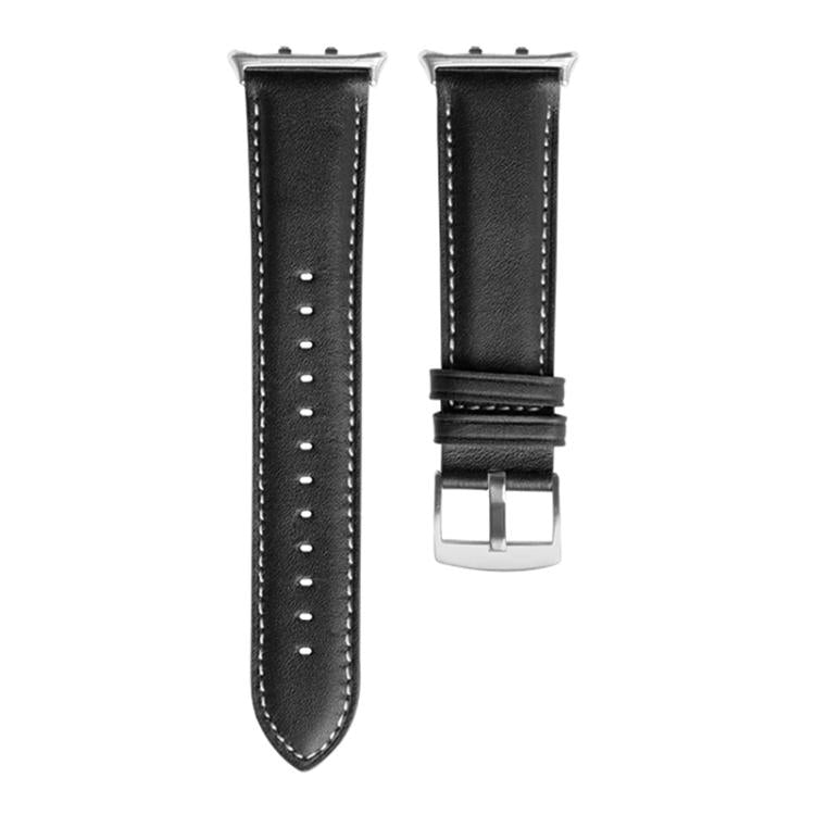 For Honor Watch 5 Pointed Tail Genuine Leather Watch Band(Black) by bashfashion