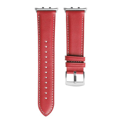 For Honor Watch 5 Pointed Tail Genuine Leather Watch Band(Red) by bashfashion