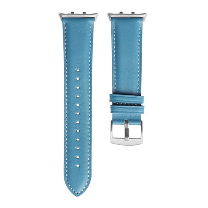 For Honor Watch 5 Pointed Tail Genuine Leather Watch Band(Blue) by bashfashion