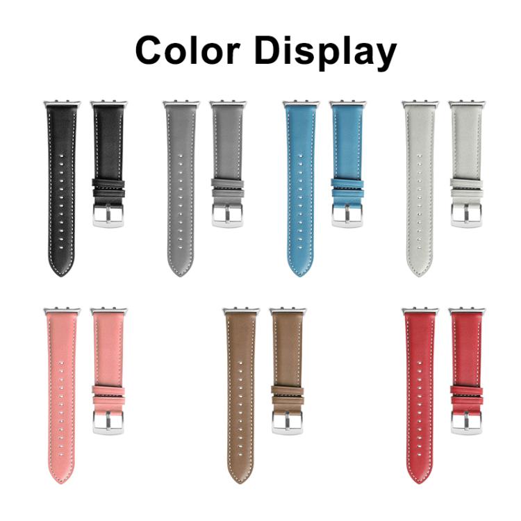 For Honor Watch 5 Pointed Tail Genuine Leather Watch Band(Black) by bashfashion