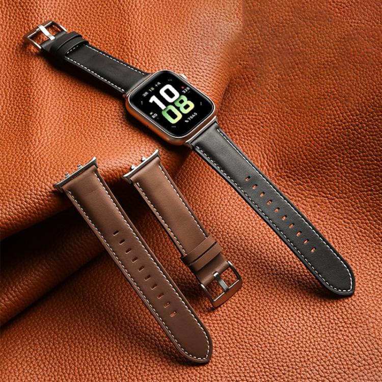 For Honor Watch 5 Pointed Tail Genuine Leather Watch Band(Grey) by bashfashion