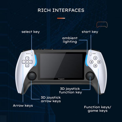 PROJECT X Handheld Game Console 4.3 inch Screen ATM 7051 CPU(White) by bashfashion