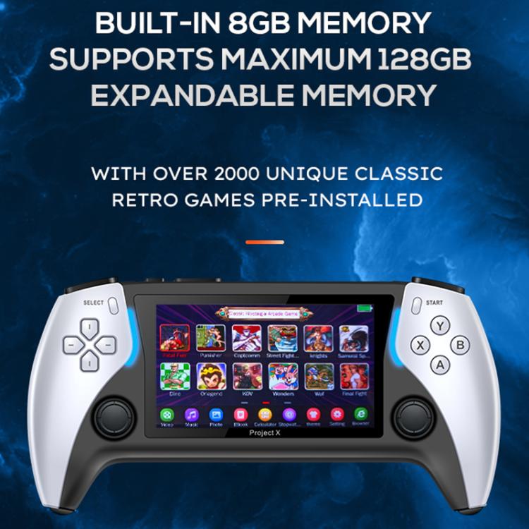 PROJECT X Handheld Game Console 4.3 inch Screen ATM 7051 CPU(White) by bashfashion