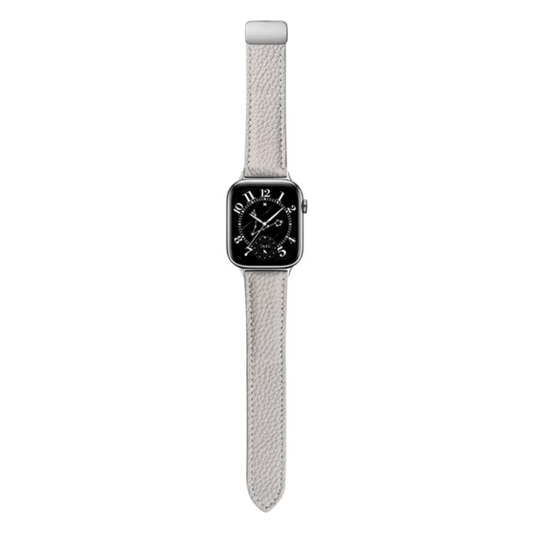 For Honor Watch 5 Litchi Texture Magnetic Folding Buckle Leather Watch Band(White) by bashfashion