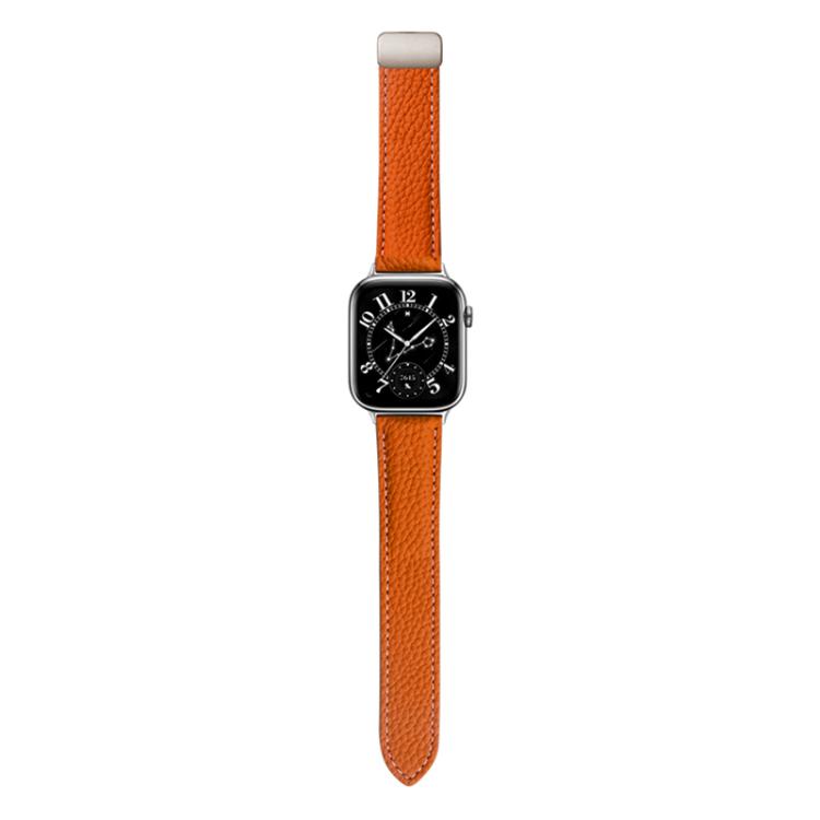 For Honor Watch 5 Litchi Texture Magnetic Folding Buckle Leather Watch Band(Orange) by bashfashion