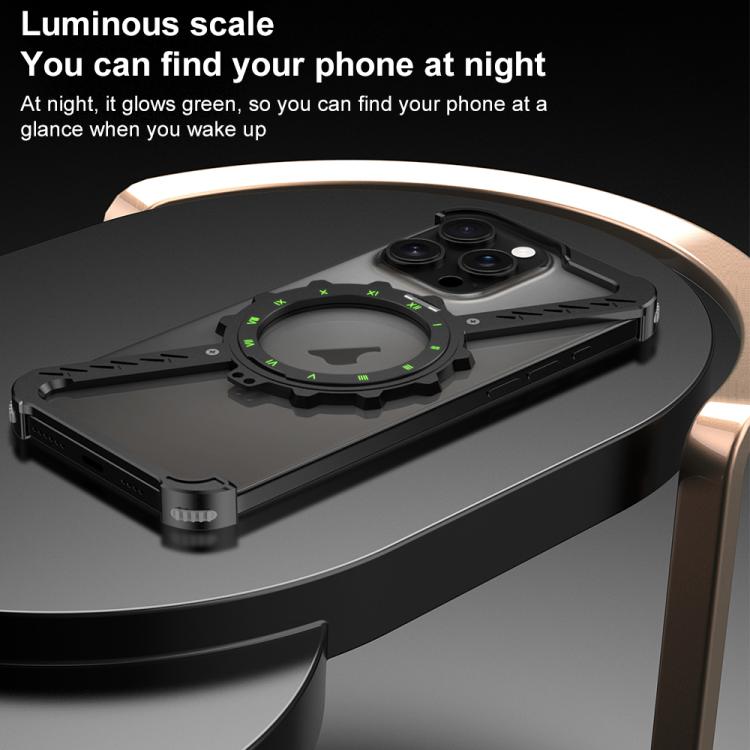 For iPhone 14 Pro Z-shaped Frameless Metal 360 Holder MagSafe Phone Case(Black) by bashfashion