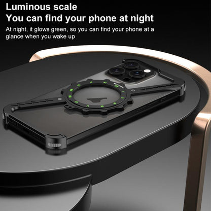 For iPhone 16 Z-shaped Frameless Metal 360 Holder MagSafe Phone Case(Black) by bashfashion