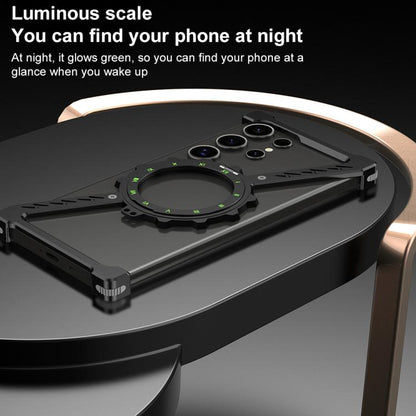 For Samsung Galaxy S25 Ultra 5G Z-shaped Frameless Metal 360 Holder MagSafe Phone Case(Desert Gold) by bashfashion