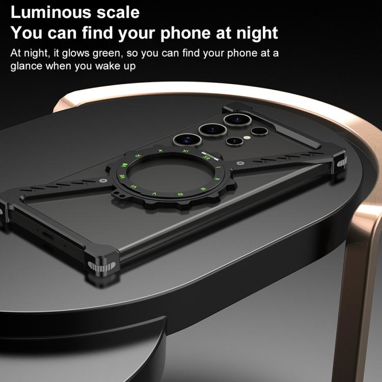 For Samsung Galaxy S25 Ultra 5G Z-shaped Frameless Metal 360 Holder MagSafe Phone Case(Black) by bashfashion