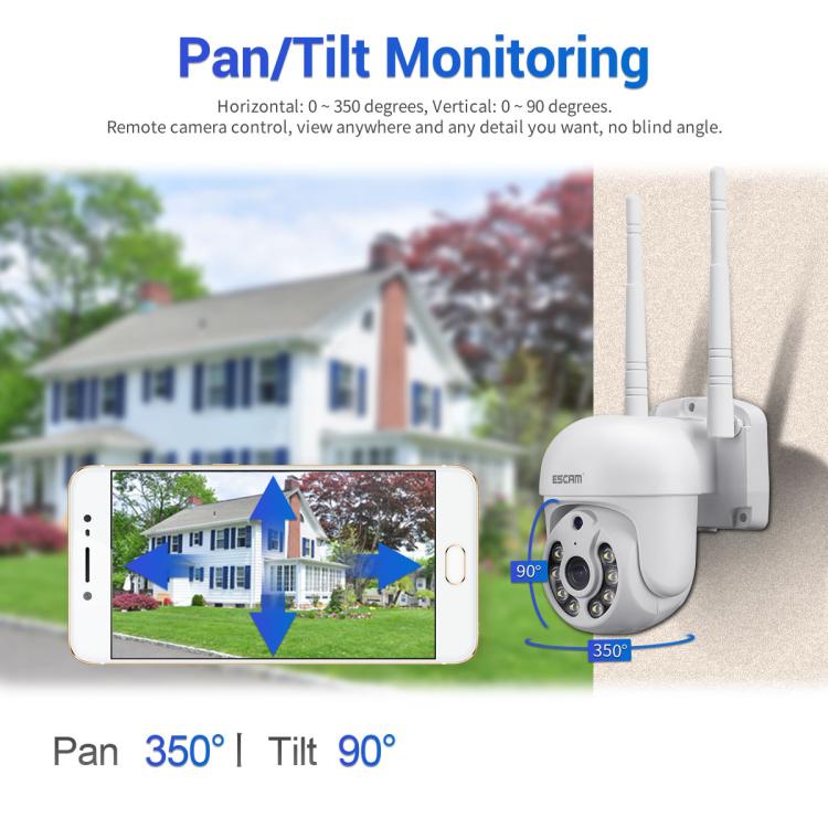 ESCAM WNK710 3MP HD Motion Detection WiFi Intelligent Dual-light Source Camera, EU Plug(White) by ESCAM