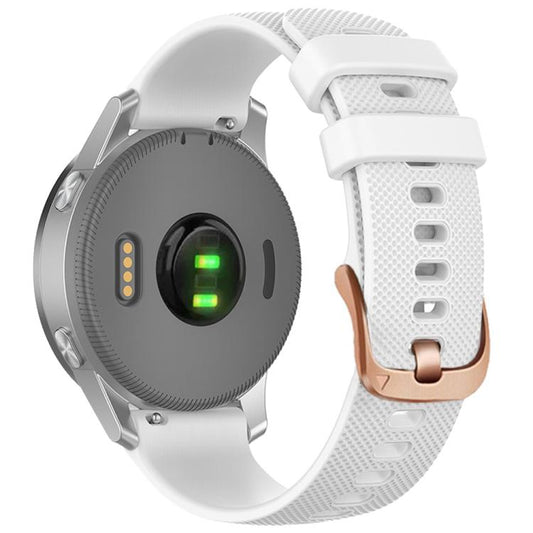 For Garmin 20mm Rose Gold Steel Buckle Silicone Watch Band(White) by bashfashion