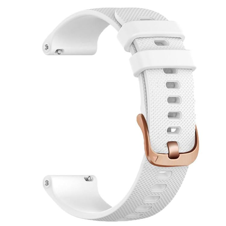 For Garmin 20mm Rose Gold Steel Buckle Silicone Watch Band(White) by bashfashion